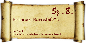 Sztanek Barnabás névjegykártya
