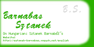 barnabas sztanek business card